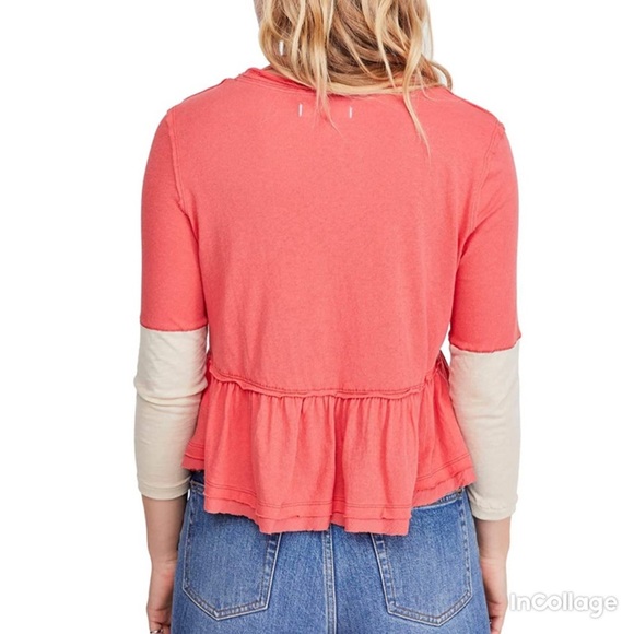 NWT Free People Women's Heart of Mine Colorblock Peplum Top size M - Picture 2 of 11
